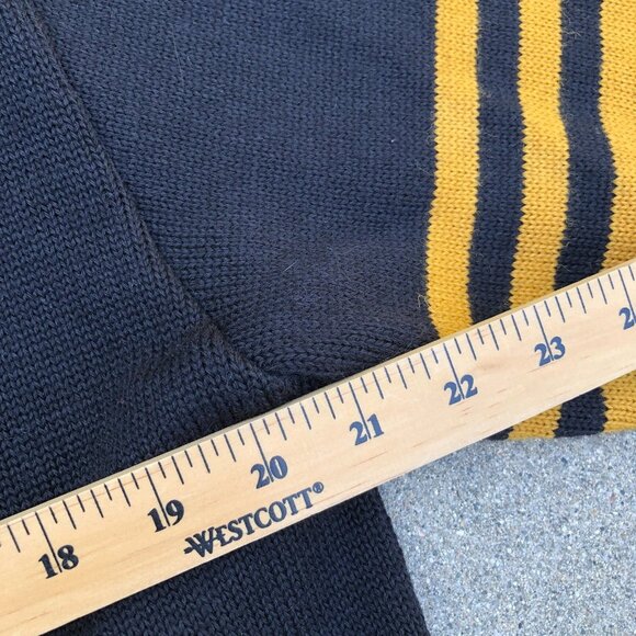 VTG VSA Custom Apparel Wool Cardigan Sweater MED Wool Black Button Knit - Picture 8 of 8